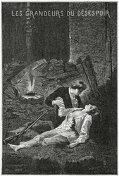 Fortvivlelsens storhed - Illustration fra De elendige, 19. århundrede.